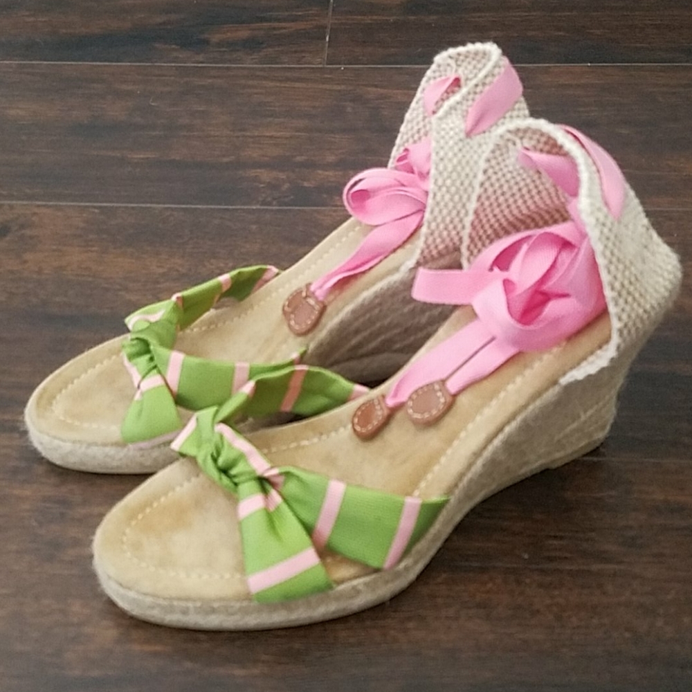 J.CREW ribbon knot espadrilles ankle tie wedges 7